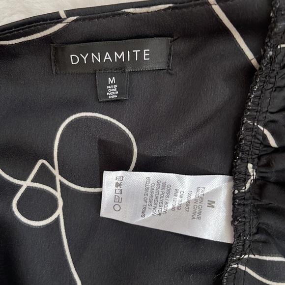 Silk blck lines pattern top, open back. Used once. - Picture 3 of 4